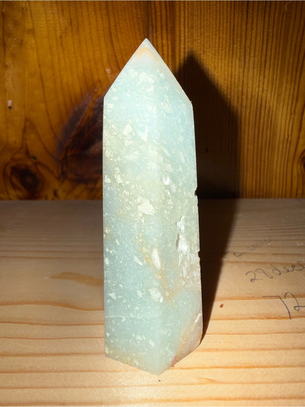 Polished Caribbean Calcite Crystal Tower - Picture 2 of 5